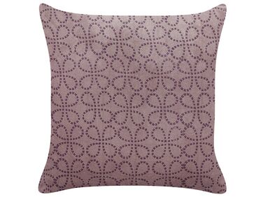 Sierkussen LARKSPUR Fluweel 45 x 45 cm Roze geometrisch patroon