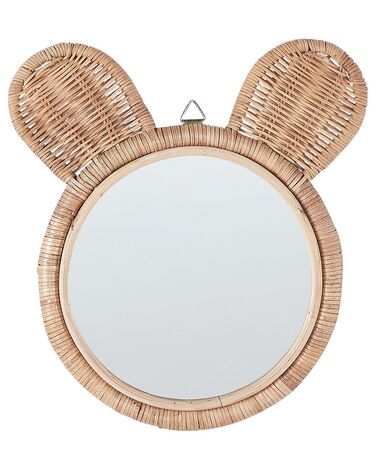 Wandspiegel ASHANTI 30 cm 33 cm Rotan Natuurlijk