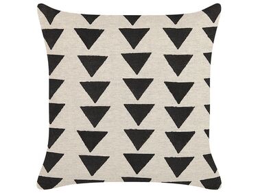 Sierkussen CERCIS Katoen 45 x 45 cm Beige geometrisch patroon