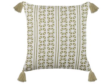 Sierkussen SYRINGA Katoen 45 x 45 cm Groen geometrisch patroon