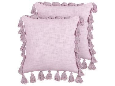 Set van 2 sierkussens LYNCHIS Katoen 45 x 45 cm Roze