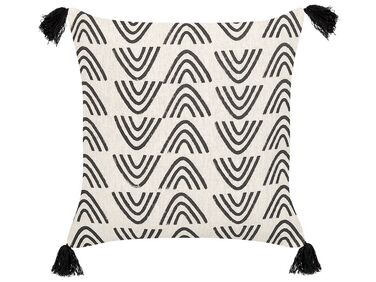 Sierkussen MAYS Katoen 45 x 45 cm Wit geometrisch patroon