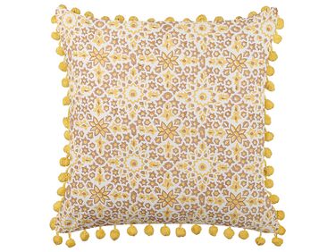Sierkussen LYCROIS Katoen 45 x 45 cm Geel bloempatroon