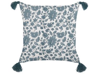 Sierkussen RUMEX Katoen 45 x 45 cm Blauw bloempatroon