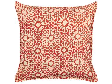 Sierkussen CEIBA Katoen 45 x 45 cm Rood geometrisch patroon