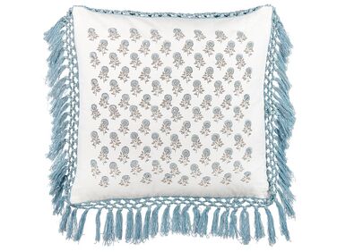 Sierkussen PALLIDA Katoen 45 x 45 cm Blauw bloempatroon