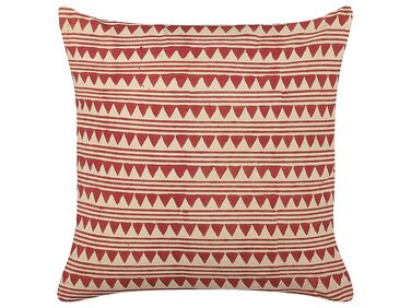 Sierkussen DEGLUPTA Katoen 45 x 45 cm Rood chevron patroon