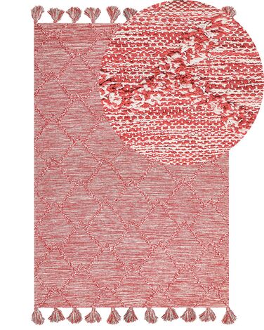 Vloerkleed NIGDE Rood 160 x 230 cm Katoen