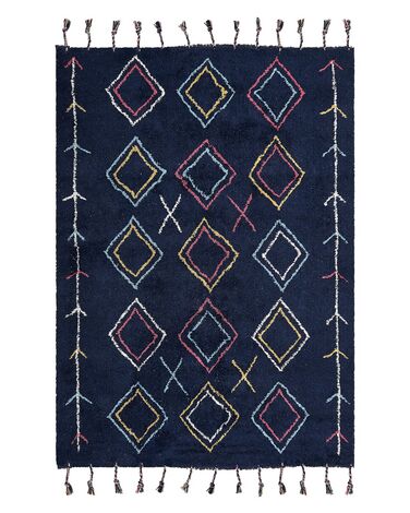 Vloerkleed CORUM Zwart 140 x 200 cm Katoen