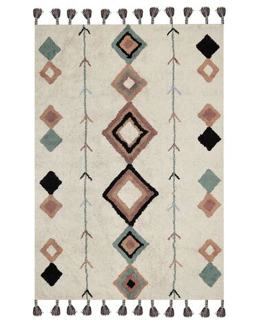 Vloerkleed ESKISEHIR Beige 140 x 200 cm Katoen