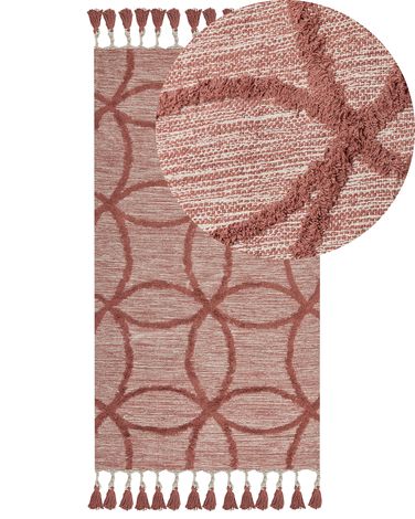 Vloerkleed KIRSEHIR Rood 80 x 150 cm Katoen
