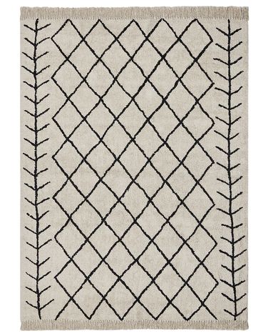 Vloerkleed BOZKIR Beige 160 x 230 cm Katoen