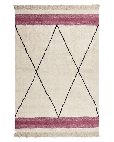 Tapis AFSAR Beige clair 140 x 200 cm Coton