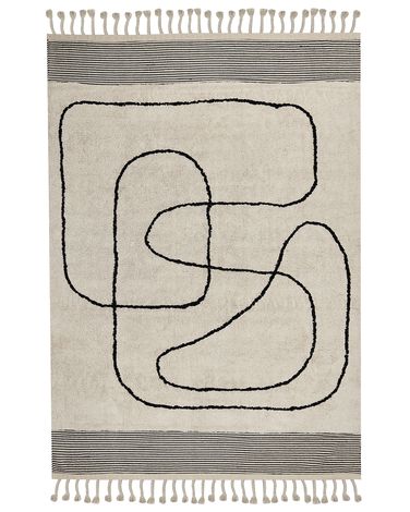 Vloerkleed DOKUZ Beige 160 x 230 cm Katoen