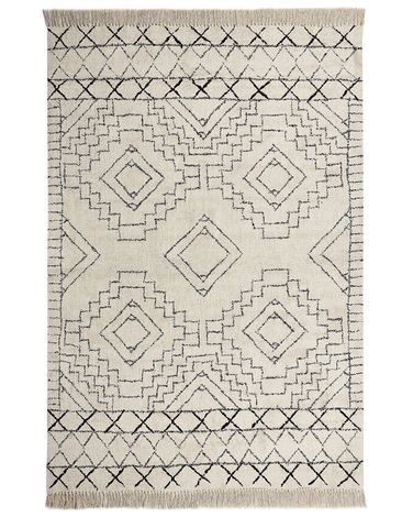 Vloerkleed ZEYNE Beige 160 x 230 cm Katoen