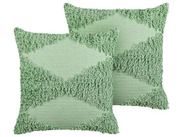 Set van 2 sierkussens RHOEO Katoen 45 x 45 cm Lichtgroen