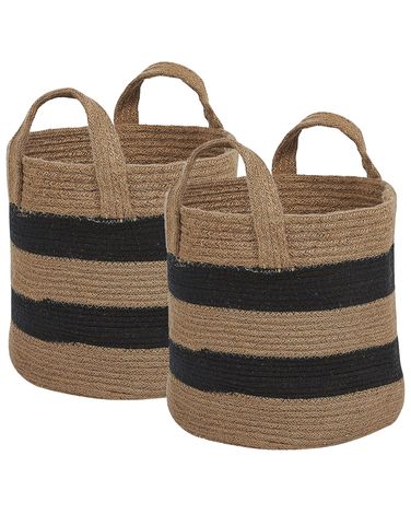 Set of 2 Baskets GEREDE Jute Natural