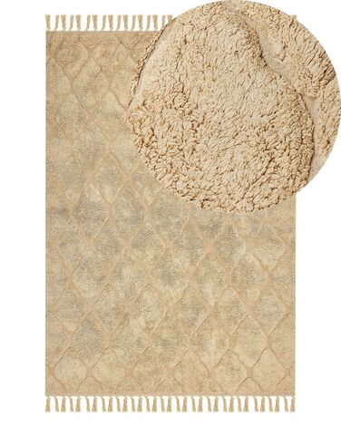 Tapis SANLIURFA Beige sable 140 x 200 cm Coton