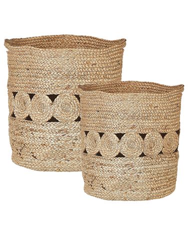 Set of 2 Baskets ALANG Jute Natural