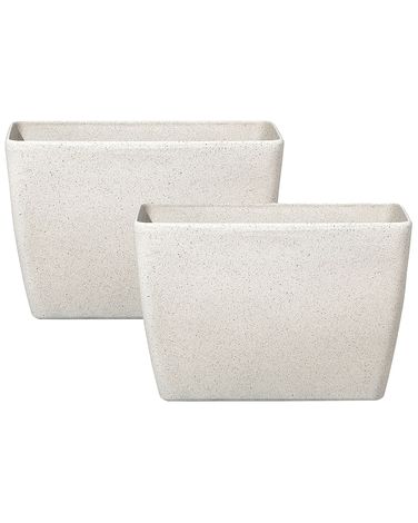 Set of 2 Plant Pots BARIS 60 cm Beige