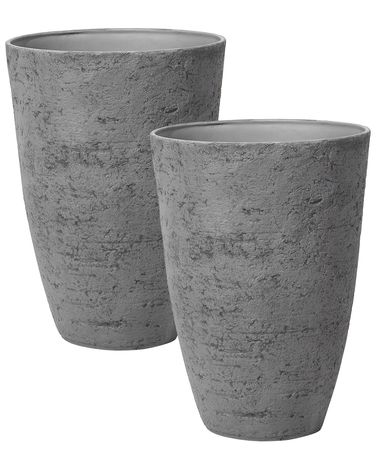 Set of 2 Plant Pots CAMIA 51 cm Grey