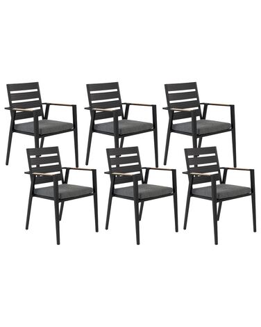 Set van 6 stoelen met zitkussen TAVIANO Metaal Zwart