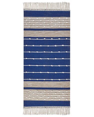 Tapis KONDHALI Bleu 80 x 150 cm Coton