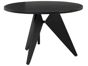 Table de salle à manger de jardin OLMETTO 83 cm 110 cm Verre Noir