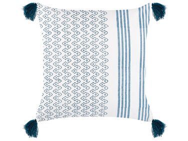 Sierkussen TILIA Katoen 45 x 45 cm Blauw geometrisch patroon