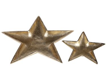 Set of 2 Trinket Dishes Star BANTEN Metal Gold