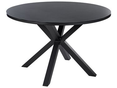 Table de salle à manger de jardin MALETTO 120 cm 120 cm Verre Noir