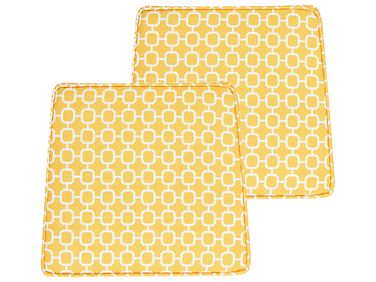Set of 2 Garden Chair Cushions TERNI 37 x 34 cm Yellow