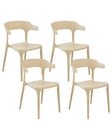 Set of 4 Garden Chairs GUBBIO Sand Beige