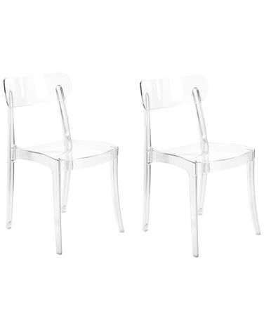 Set of 2 Dining Chairs COVINGTON Transparent