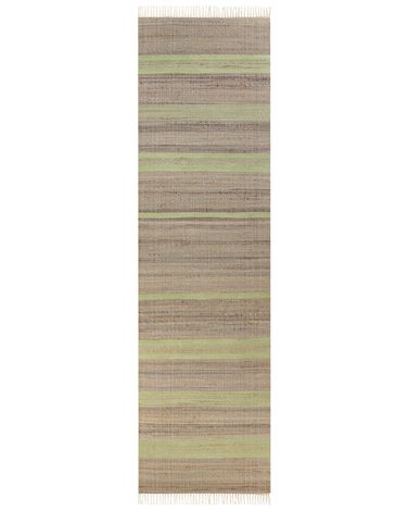 Vloerkleed TALPUR Lichtgroen 80 x 300 cm Jute