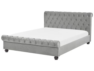 Waterbed Fluweel AVALLON 160 x 200 cm Grijs