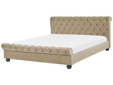 Waterbed Fluweel AVALLON 160 x 200 cm Beige