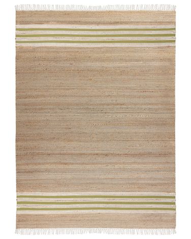 Vloerkleed MIRZA Olijfgroen 160 x 230 cm Jute