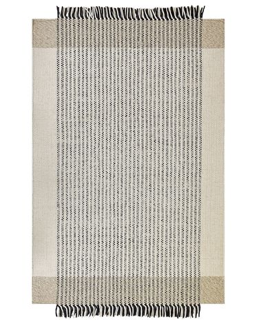 Rug DIVARLI Beige 140 x 200 cm Wool