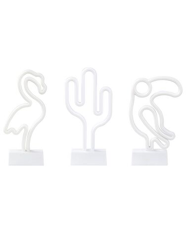 Set of 3 Neon LED Signs MABEL Multicolour