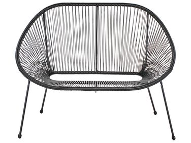 Tuinbank ACAPULCO II 113 cm PE rotan Zwart