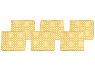 Set of 6 Garden Chair Cushions TOLVE 39 x 31 cm Yellow