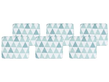 Set van 6 tuinzitkussens TOLVE 39 x 31 cm Lichtblauw