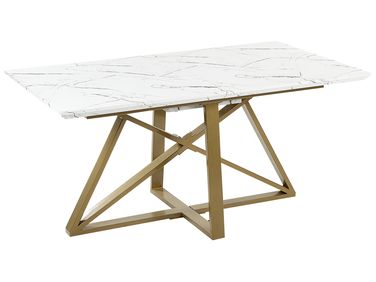 Table de salle à manger extensible MAXIMUS Marbre blanc 160/200 cm 90 cm