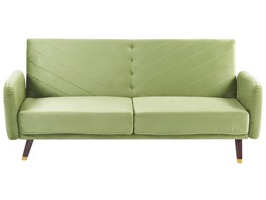 Sofa Bed 3 Seater SENJA Velvet Olive Green