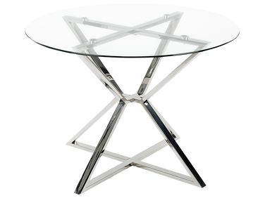 Table de repas BOSCO Argenté 105 cm 105 cm Verre de sécurité