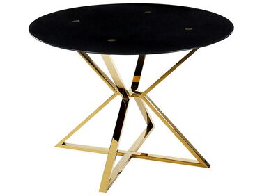Table de repas BOSCO Noir 105 cm 105 cm Verre de sécurité