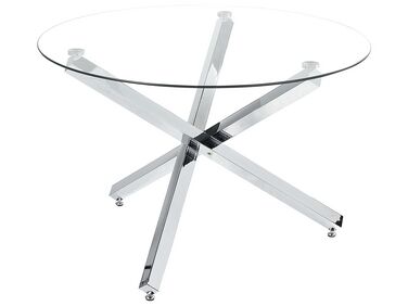 Table de repas BUTLER Argenté 110 cm 110 cm Verre de sécurité
