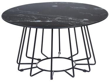 Table basse BERNIE Verre de sécurité Marbre noir