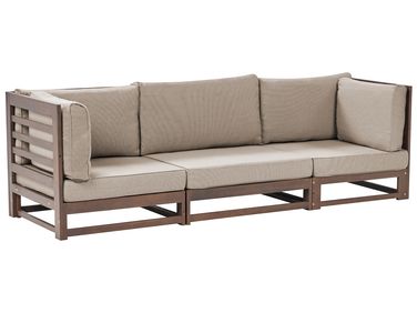 Tuin loungebank 3-zits TRANI modulair Gecertificeerd acaciahout Donkerbruin
